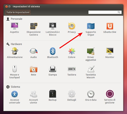 Ubuntu 12.04 Precise LTS  - Installare la lingua Italiana