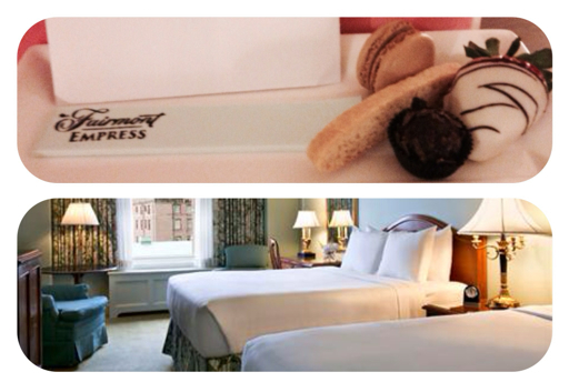 Room at Fairmont Empress President club welcome gift at the Fairmont Empress