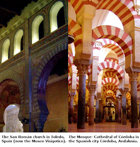 Horseshoe arches an example of the fusion of Christian and Muslim medieval architecture