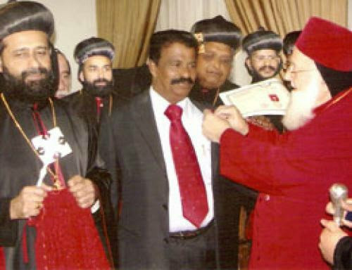 Indian Expatriate Honoured By Syrian Orthodox Church