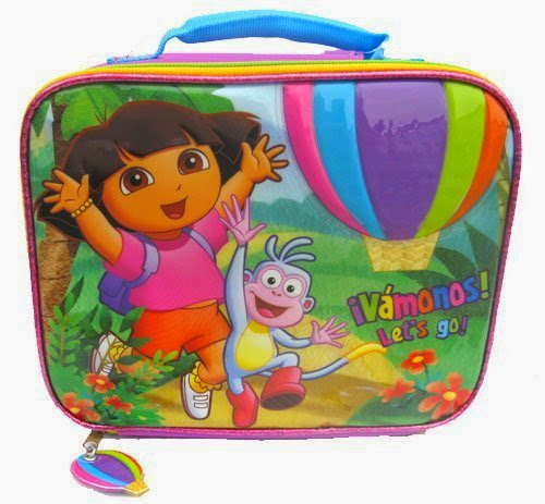  Dora the Explorer and Boots 'Balloon Adventure' Girls Purple Square School Lunchbox