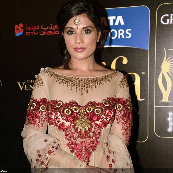 Richa Chadda completes her traditional look with a maang tikka at the14th International Indian Film Academy (IIFA) 2013 Rocks event, held at The Venetian hotel in Macau, on July 5, 2013. (Pic: Viral Bhayani)