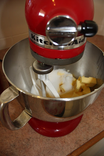 Mixing butter and sugar (Photo by Frances Wright)