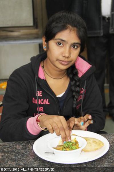 Pinky Yadav, Miranda House during the Indian Railway Catering and Tourism Corporation's (IRCTC)cafeteria launch at Delhi University.