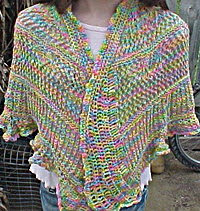 Child's Lace Shawl (wool) in Easter Egg Colors