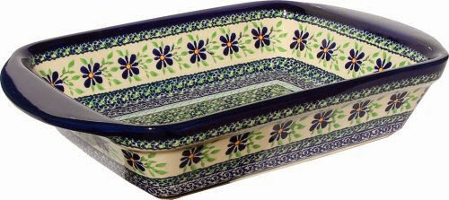  Polish Pottery Baker with Handles 9