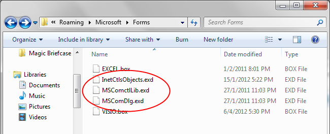 EXD Files in Forms folder.