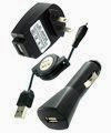  3-in-1 Micro USB/Travel/Car Charger Kit (Black Or White) for Htc cell phone