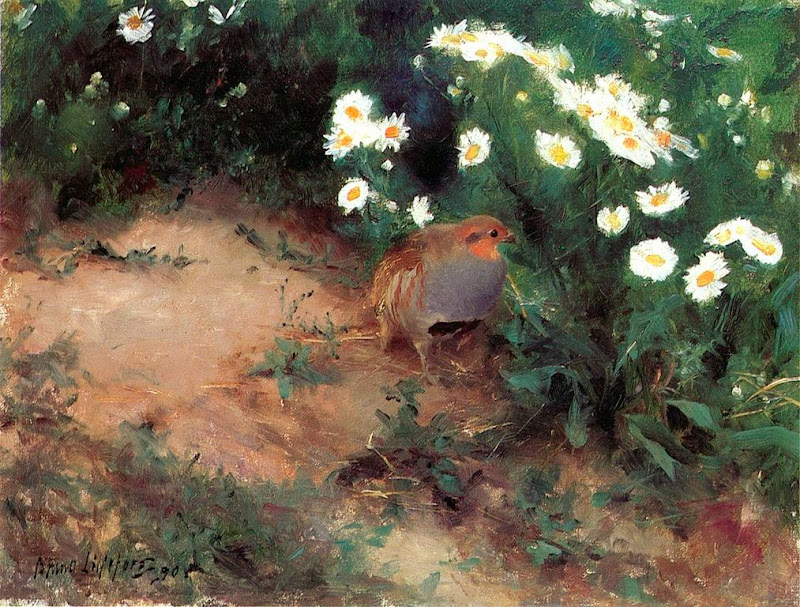 Bruno Liljefors - Partridge with Daisies