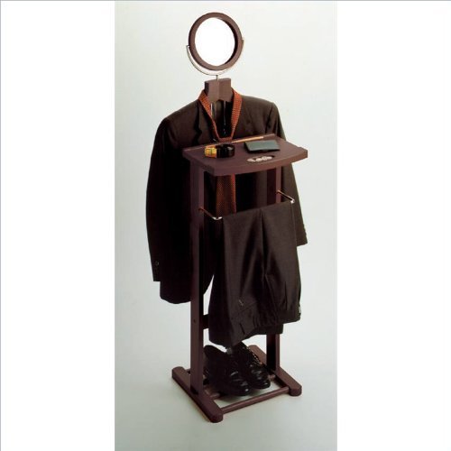 Winsome Valet Stand with Mirror in Espresso Beechwood