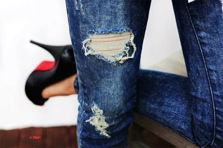 customização - jeans rasgado