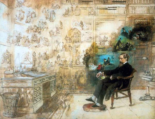 Ilustraciones de los libros de Charles Dickens - Robert William Buss. Dickens´s dream