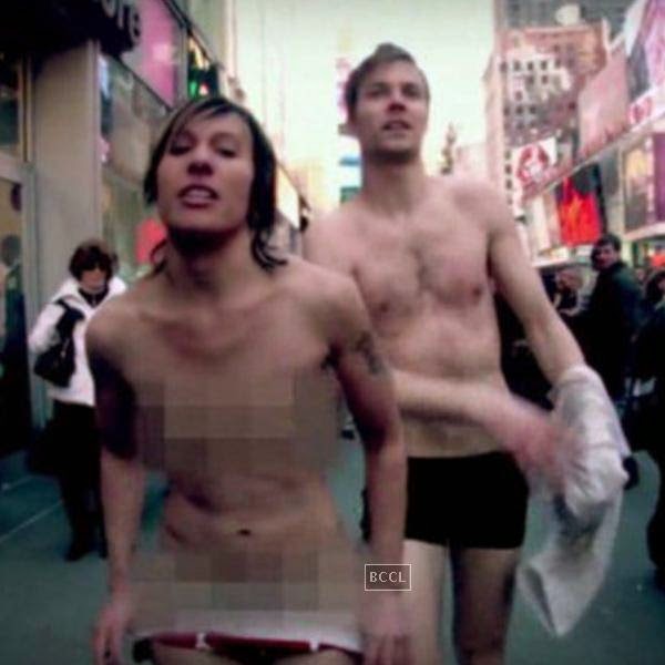 Matt and Kim stripped for their music video,"Lessons Learned." Surely a lesson, though!