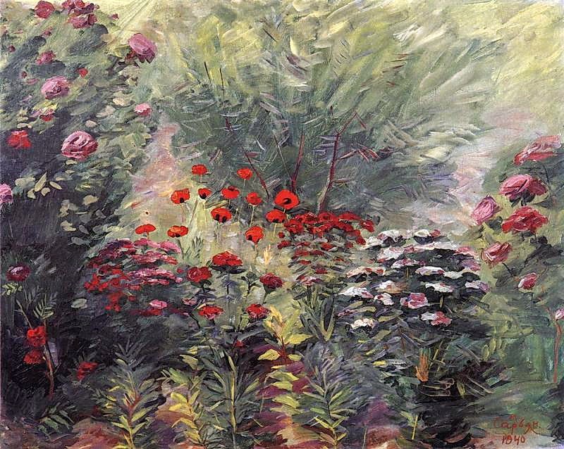 Martiros Saryan - Flowers. A nook of the garden., 1940