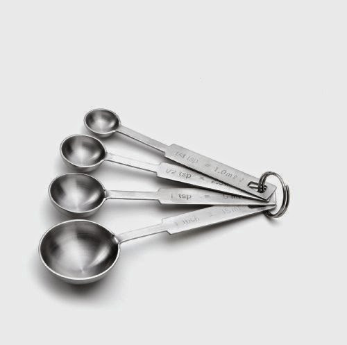  Tablecraft H722 4-Piece Stainless Steel Measuring Spoon Set