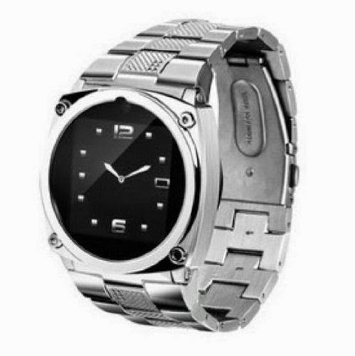  Stainless steel Watch mobile phone TW818 Touch screen Ultrathin Men Wristwatch Mobile phone Camera Luxury (Silver)