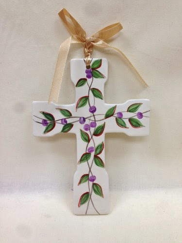  Precious Home Collection, Purple Floral Leaf, Decoation Wall Cross 10