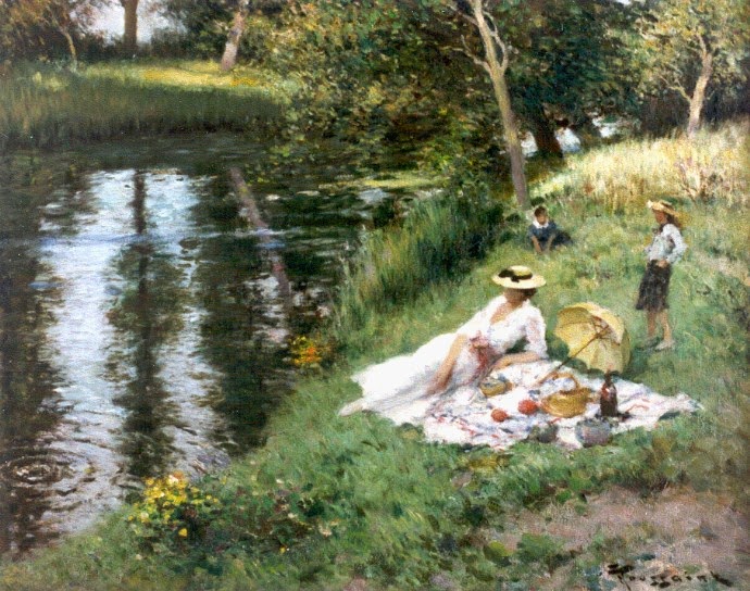 Fernand Toussaint - Picknick aan de rivieroever