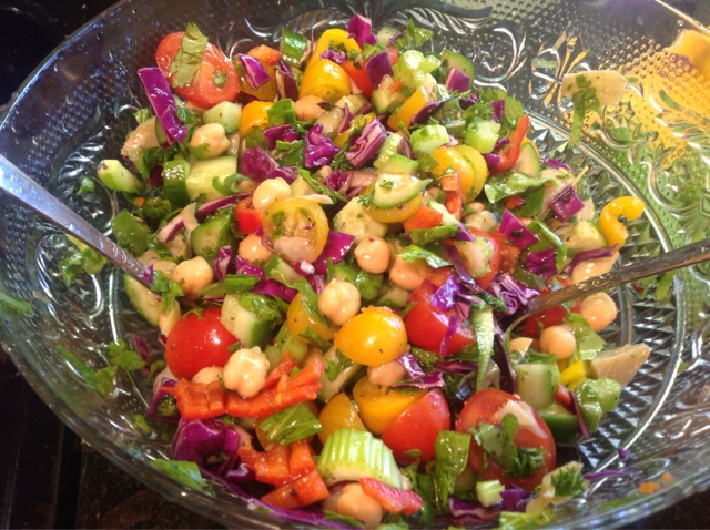 cherry tomato, basil and avocado salad on Gluten Free A-Z Blog