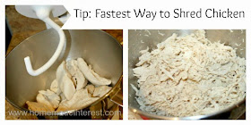 Great tip for shredding chicken -www.homemadeinterest.com