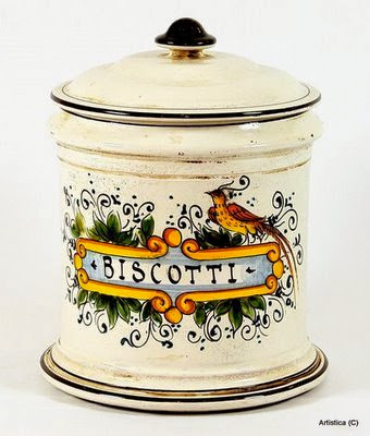 MAJOLICA: Tuscan ''Biscotti'' jar [#BA/08/136/28]