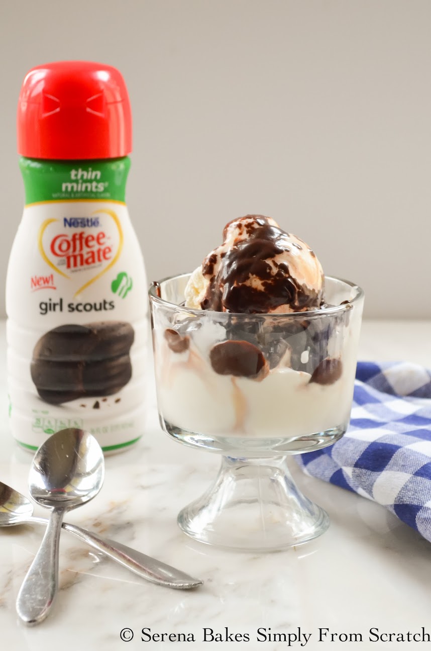 Coffee-mate Girl Scouts Thin Mint Flavored Hot Fudge Sauce #CMSmartCookie