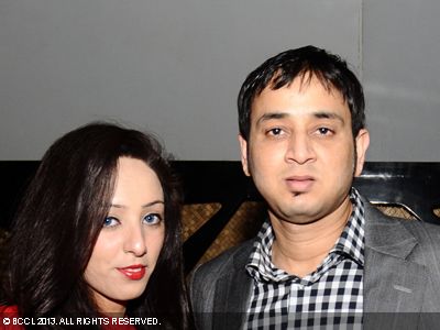 Maria and Sandip Kapur during Shibani Kashyap's 'Youngster Party', held at Club Czar, Saket, New Delhi on Feburary 04, 2013.