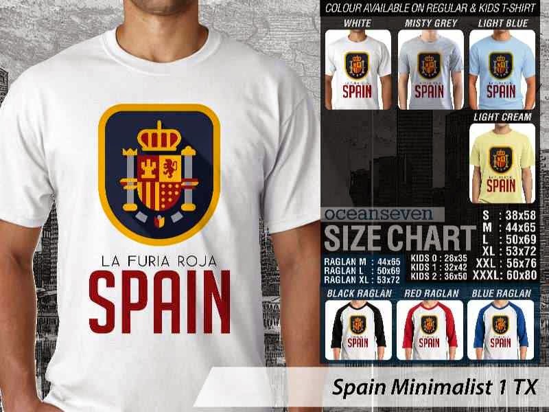 Kaos bola Spain Minimalist piala dunia