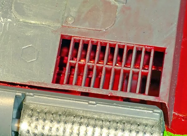 Panzer I B engine bay details painted, viewed from outside