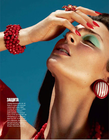 Nadine Naue Sun Bathes for the Lens of Jamie Nelson in Marie Claire Russia August 2012