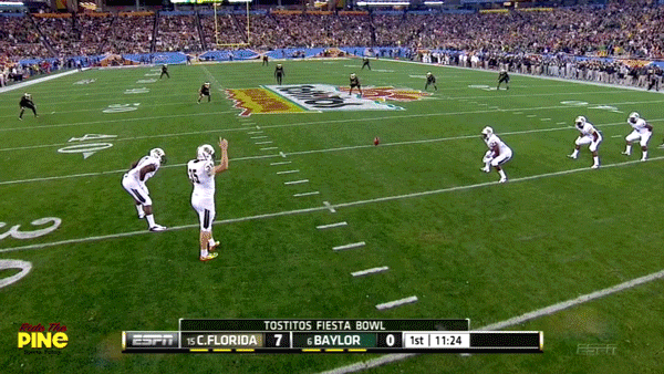 UCF kicker fall in Fiesta Bowl