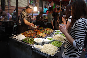 food at Zhengning Street Night Market in Lanzhou, China