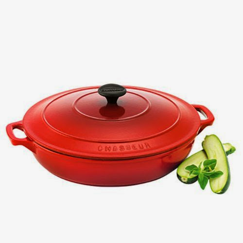  Chasseur Cast Iron 37300CR French Brasier with Lid, Chili Red