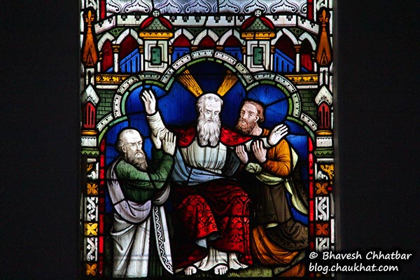 Stained glass work in Saint Mary’s Church, Pune
