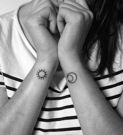 sun and moon wrist tattoo ideas for men