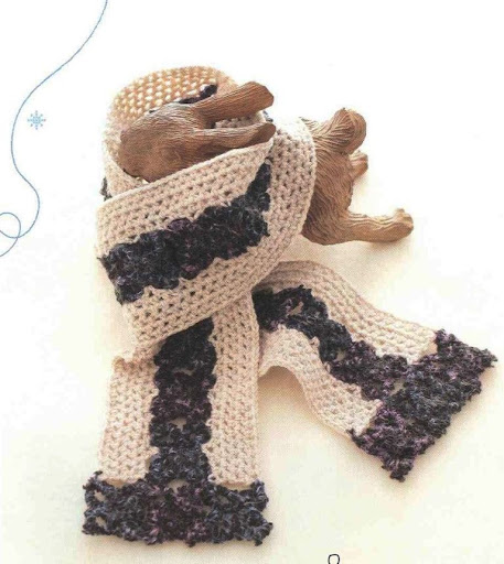 موسوعة كوفيات الكروشية (crochet scarfs ) بالباترون - صفحة 2 033