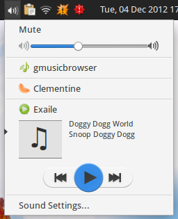 Exaile Sound Menu Indicator Exaile Sound Menu Indicator