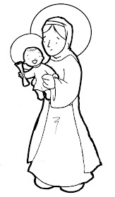 Virgin Mary Queen and mother coloring pages