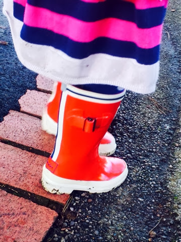 Blake and Maegan Clement in Joules Wellies red seafarer and tractor wellies