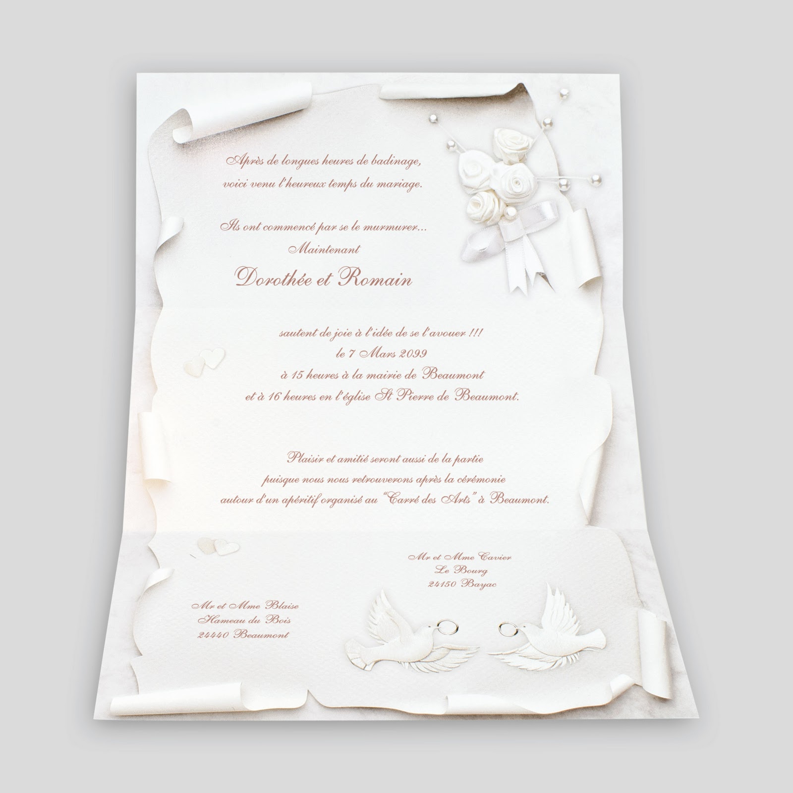 Invitation de mariage Libellé Invitation de mariage Libellé