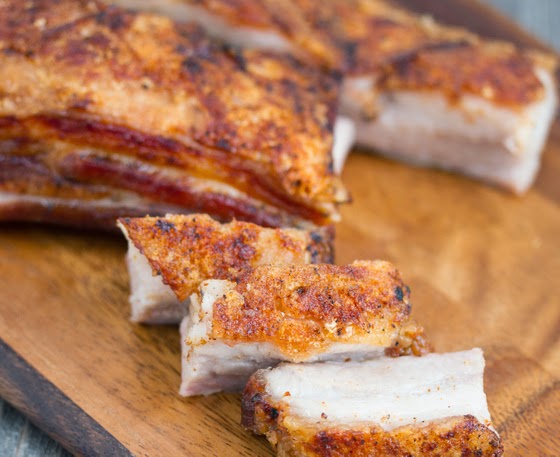 slices of crispy pork belly