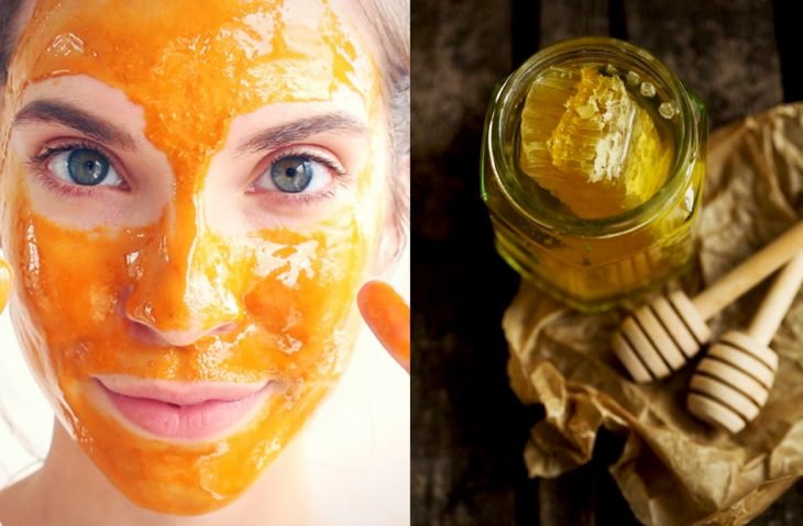 máscara facial de mel e mel
