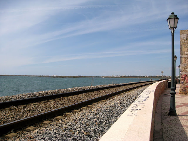 Train tracks in Faro Portugal