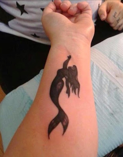 Mermaid Tattoos black small