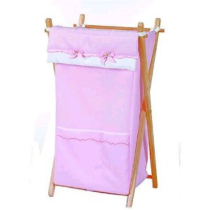 Picci Dafne Laundry Hamper in Pink and White