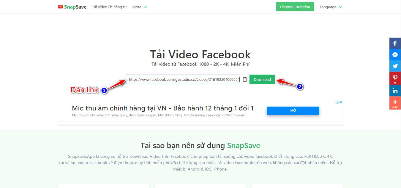 Sử dụng SnapSave để lưu video livestream Facebook - 2