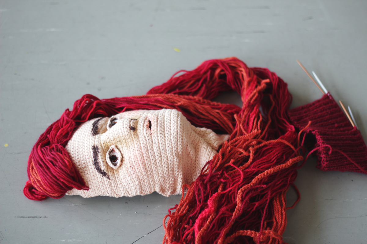 Crocheted self portrait by Jennifer Ramirez from The sun and the Turtle