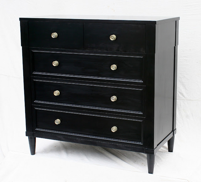 Handmade Bedroom Furniture Custom Black Dresser with Brass pulls