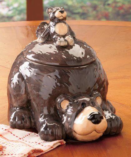  Ceramic Forest Friends Bear Cookie Jar Canister