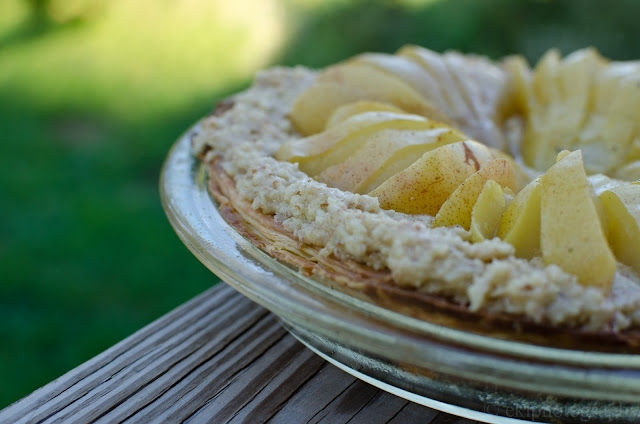 Pear and almond cream tart pre-baking